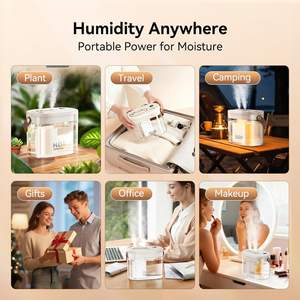 Vente flash : humidificateur ultrasonique 1400 ml, 1800 mAh, écran intelligent, 3 modes, humidificateur portable pour chambre, voiture, hôtel, mini humidificateur - Product Image 3