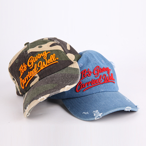 Gorra de Béisbol Personalizada de Alta Calidad, <span class=keywords><strong>6</strong></span> Paneles, Estilo Desgastado, Camuflaje, Bordado 3D, Estilo Vintage, Tipo Dad Hat - Product Image 2