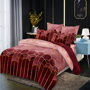 Custom <strong>3D</strong> Digital Printed Sheet <strong>Bedding</strong> <strong>Set</strong> Luxury Geometric Pattern King Size <strong>Bedding</strong> <strong>Set</strong> - Product Image 2