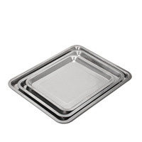 Plateaux carrés modernes minimalistes en acier inoxydable, profonds ou peu profonds, perforés, épaissis, pour la cuisson à la vapeur, le riz, le barbecue, le poisson, à fond plat