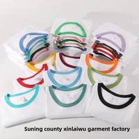 Kaos oblong katun murni 210g, serap keringat tinggi, kerah O-neck, lengan pendek, pria wanita, warna polos, desain polos
