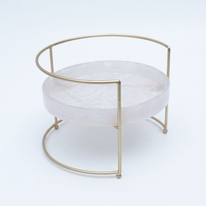 Support à gâteau rond à 3 niveaux en métal et résine, présentoir à cupcakes, plateau de présentation de desserts pour mariage, baby shower, fête d'anniversaire - Product Image 1
