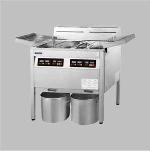 Friteuse à gaz double réservoir 22Lx2, récupération rapide de l'huile, contrôle précis de la température, économie d'énergie, minuteur intégré, usage commercial pour restaurant - Product Image 1