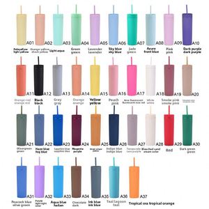Gobelet à paille double couche en plastique avec revêtement en caoutchouc, 16 oz, anti-fuite, design moderne personnalisé, vente chaude - Product Image 2