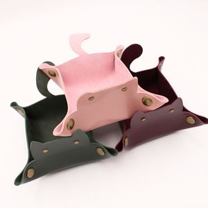 Cute PU <b>Leather</b> Cat Dice Tray Portable Snap Assembly Dice Tray Rolling Desk Storage - Product Image 2