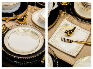 Luxury 72pcs Fine Bone China <strong>Dinnerware</strong> <strong>Set</strong> Dinner Bowls and Plates Gold Rim Ceramic Tableware <strong>Sets</strong> <strong>for</strong> Wedding Gifts - Product Image 3