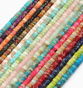 2 * 4 mm lose Steinperlen-Abstandshalter, Amethyst-Achat-Naturstein-Rondelle-Abstandshalter, lose Halbfabrikate für DIY-Schmuckzubehör - Product Image 2
