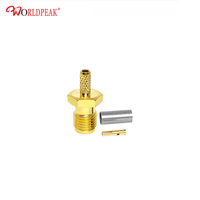 Connecteur SMA femelle droit à sertir pour câbles RG174, LMR100, RG316, pour port de périphérique et câble de test