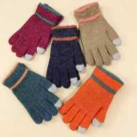En stock, gants en tricot jacquard ananas pour femmes, gants à doigts entiers, compatibles avec les écrans tactiles, gants chauds en tricot pour l'hiver