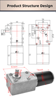 Faradyi Micro Mini faible vitesse couple élevé 5840 31zy 12mm brossé à Angle droit Dc moteur à engrenage à vis sans fin
