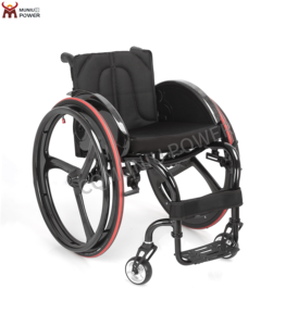 MUNIU China Silla de ruedas deportiva ligera de fibra de carbono Deporte de ocio Silla de ruedas manual autopropulsada - Product Image 2