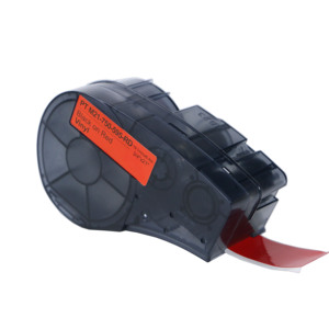 China fabricante Compatible etiqueta M21-750-595-RD negro sobre rojo etiqueta laminada cintas para <span class=keywords><strong>Brady</strong></span> BMP21-PLUS - Product Image 3