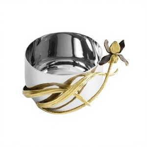Tazón Decorativo de Acero Inoxidable para Alimentos con Calidad Exclusiva en Color Plata y Dorado, Tazón para Servir Chocolates al por Mayor - Product Image 1
