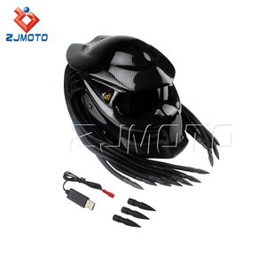 L tamaño depredadores máscara de fibra de carbono <span class=keywords><strong>neca</strong></span> de la motocicleta del casco de la cara de hombre de hierro de seguridad punto con casco bolsa de almacenamiento - Product Image 3