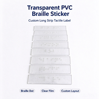 Autocollant Braille personnalisé en PVC transparent, étiquette tactile Braille transparente avec points en relief pour signalétique publique