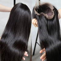 Perruque Sans Colle Prête à Porter 30 32 Pouces, Lisse Raide, Perruque Frontale HD 13x6 en Cheveux Humains, Prête à l'Emploi, Perruques HD Sans Colle 6x4 Pré-Épilées