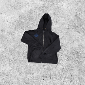 Ropa de calle Vintage Stone Washed Fleece Hoodies Heavyweight 420gsm Cotton Cropped Zip Up Boxy Fit Sudadera con capucha desgastada para hombres - Product Image 1