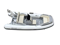 Bateau pneumatique rigide de luxe LUX-395, 3,95 m, coque en aluminium, tube en Hypalon, bateau de pêche rapide avec console