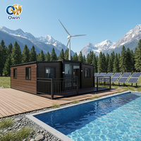Vente directe usine – Maison de bureau préfabriquée en conteneur de 30 pieds, maison pliante à double aile, villa extérieure en acier extensible avec balcon