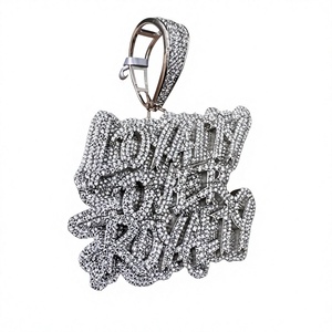 Colgante de Letra al por Mayor con Moissanita y Plata 925 de Calidad Premium, Microincrustaciones, Joyería Unisex - Product Image 1