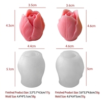 Moules à bougies en silicone 3D Tulipe sans BPA, design romantique pour la fabrication de bougies, résine, cire, savon, argile