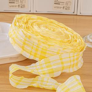 Ruban plissé à carreaux de 4 cm, 10 yards, de qualité supérieure, pour emballages cadeaux haut de gamme, utilisation par les fleuristes, pinces à cheveux - Product Image 3