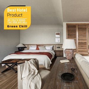 Premium Downtown Hotel Bedroom Furniture <b>Set</b> Wood Panel King <b>Bed</b> Custom FF E Project For Urban Boutique Hotel Decoration - Product Image 1