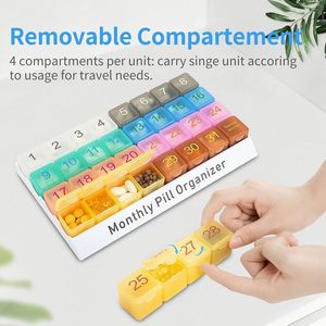 Practical Extra Large Storage Case 32 <b>Removable</b> Grids Monthly Pill Holder Travel Vitamin <b>Box</b> Home Furniture Organizer Custom - Product Image 4