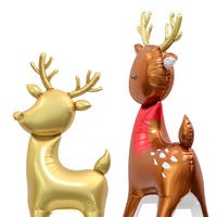 Ballons gonflables en forme d'élk 3D, couleur or, couleur marron, 149*84 cm, accessoires pour fêtes sur le thème de Noël