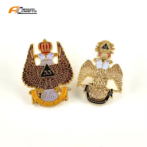 Pin de Solapa Masónico de Doble Corona de Águilas de <span class=keywords><strong>33</strong></span> <span class=keywords><strong>Grados</strong></span>, Insignia Masónica, Insignia de Francmasonería - Product Image 2