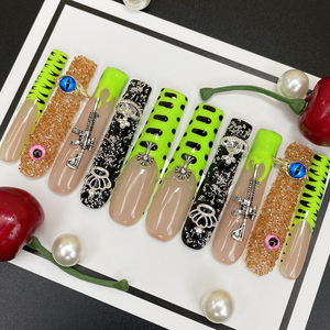 <span class=keywords><strong>Uñas</strong></span> de prensa hechas a mano <span class=keywords><strong>acrílicas</strong></span> de lujo al por mayor, <span class=keywords><strong>uñas</strong></span> artificiales extralargas suaves, diseño cuadrado <span class=keywords><strong>para</strong></span> la belleza diaria - Product Image 1