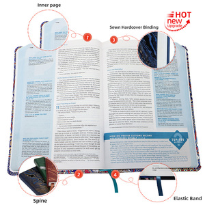 Custom Multilingual Bible 4 Language English Spanish French German New Arrival <strong>Embroidery</strong> Fabric Hardcover Bible <strong>Book</strong> - Product Image 3