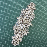 S627 Apliques de diamantes de imitación de cristal hechos a mano para coser parches textiles bordados nupciales