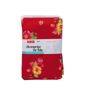 Accessorio in Tessuto Ilan 100cmx150cm Stampa Floreale Rossa per Arredamento Casa - Product Image 1