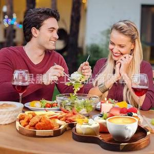Shidao Wooden Serving <b>Tray</b> Heart Shape Solid Wood Dessert Plate For <b>Snacks</b> Bread Food Display Decorative - Product Image 1