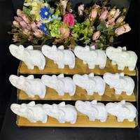 Prix de gros Pierre de guérison Crystal Carvings White Jade Elephant pour la décoration