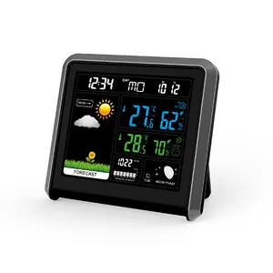 Mulit-funktion Farbe Wireless Wetter Station Uhr mit Außen Sensor Alarm Digitale Uhr Thermometer Barometer Prognose