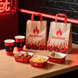 Dùng một lần Takeaway thực phẩm hộp giấy khoai tây chiên bao bì tùy chỉnh cánh gà Burger hộp đưa ra thức ăn nhanh hộp container - Product Image 4