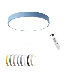 Plafonnier à télécommande infrarouge rond nordique simple pour salon et chambre à coucher Plafonnier LED wifi encastré 20W