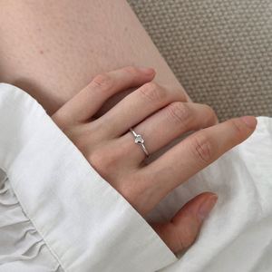 Dylam Geometric Simplicity Design 18K Gold Rhodium Plated 925 <b>Silver</b> Open <b>Adjustable</b> Heart Love <b>Rings</b> for Women Jewelry - Product Image 2