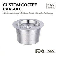 Mesin Kopi Kompatibel Kapsul Kopi Isi Ulang Stainless Steel Kosong yang Dapat Digunakan Kembali Caffitaly Tchibo