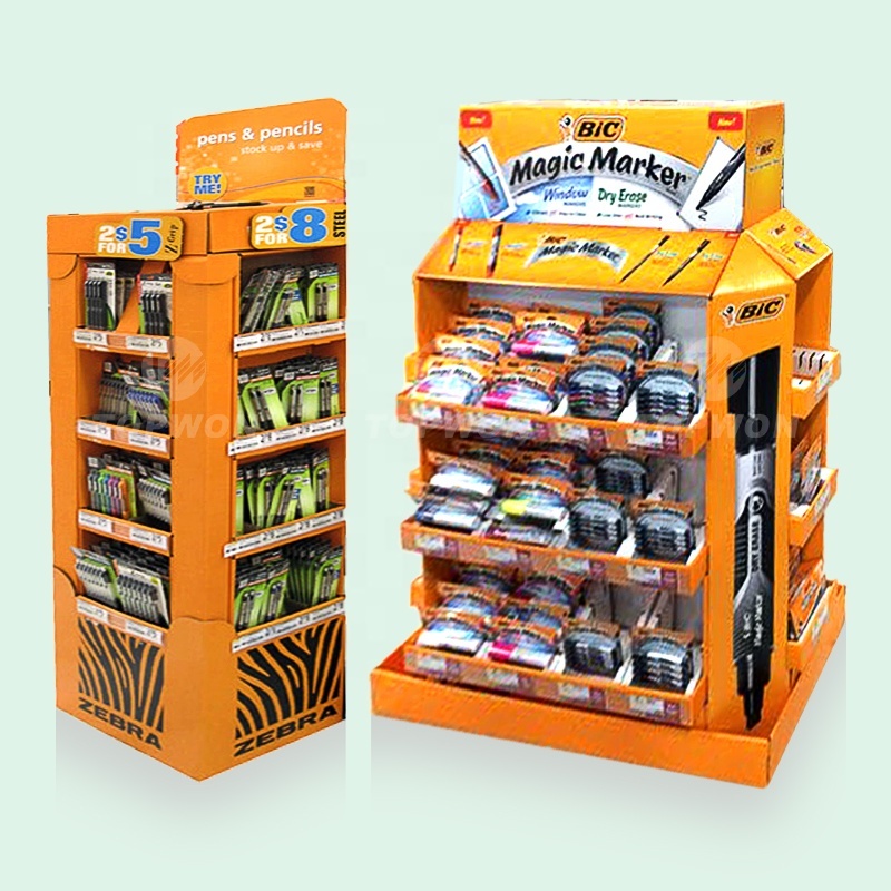 Custom Cardboard Stationery Shop Racking Display