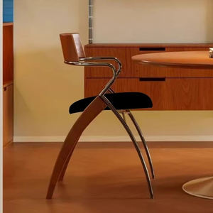 Chaise de salle à manger vintage de designer danois, fauteuil en bois massif avec dossier, style rétro minimaliste pour la maison et le salon - Product Image 1