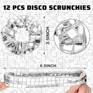 Coleteros <span class=keywords><strong>de</strong></span> Lentejuelas Plateadas Brillantes, Accesorios Metálicos Estilo Disco <span class=keywords><strong>de</strong></span> <span class=keywords><strong>los</strong></span> 80s y 90s, Regalo <span class=keywords><strong>de</strong></span> Cumpleaños, Regalos para Despedida <span class=keywords><strong>de</strong></span> Soltera - Product Image 6