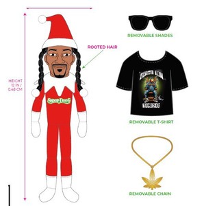 12 trong đồ chơi sang trọng nhỏ kệ trang trí bao gồm đồ chơi ELF Thêm Tshirt Kính râm Snoop Dogg Snoop trên một stoop 2025 giáng sinh ELF búp bê - Product Image 5