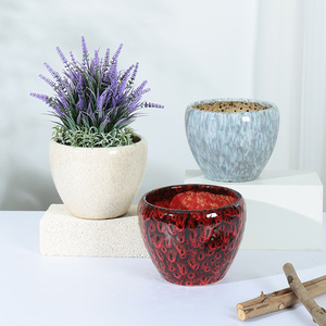 Petits pots à fleurs en argile rustiques pour l'intérieur, ensemble de pots en céramique émaillée pour la maison, jardinières pour l'extérieur, grands pots de jardin - Product Image 5