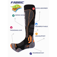 Chaussettes de snowboard chaudes d'hiver de haute qualité, chaussettes de ski en laine mérinos thermiques à coussinets complets, hauteur genou, pour hommes et femmes