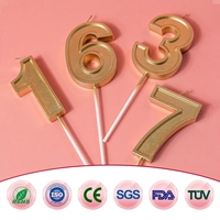 Vente en gros Champagne or bougie d'anniversaire décoration de gâteau bougie d'anniversaire en vrac