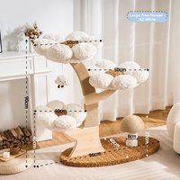 Étagère d'escalade pour chat d'intérieur en bois écologique, design floral personnalisable, résistante à l'usure et aux griffures, Versalife Luxury