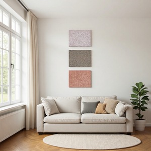 Conjunto de pintura al óleo texturizada de color sólido para decoración de pared de sofá de sala de estar, obra de arte pintada a mano minimalista moderna - Product Image 1
